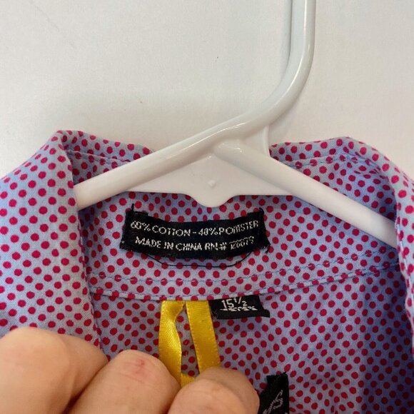 Stacy Adams Button Up Dress Shirts Mens 32/33 Purple Long Sleeve Polka Dot - Picture 5 of 10